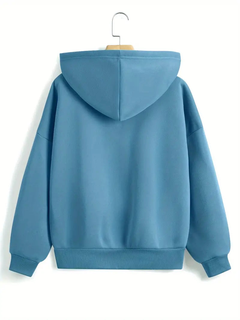Blue Zip-Up Hooded Sweatshirt 2