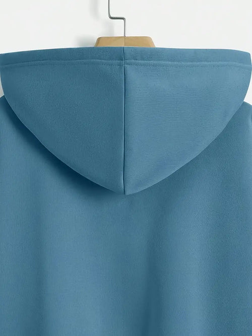 Blue Zip-Up Hooded Sweatshirt 4