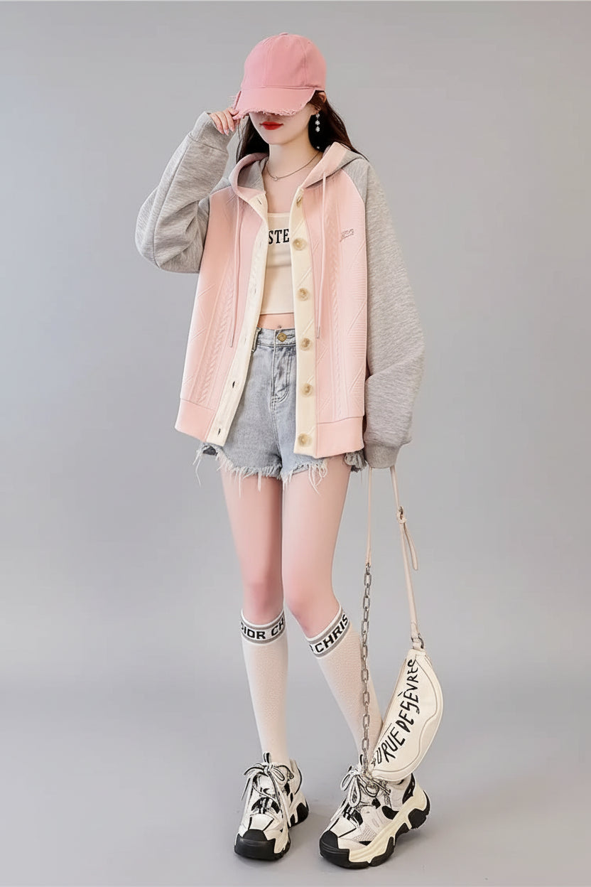 Color Block Drawstring Hoodie 2