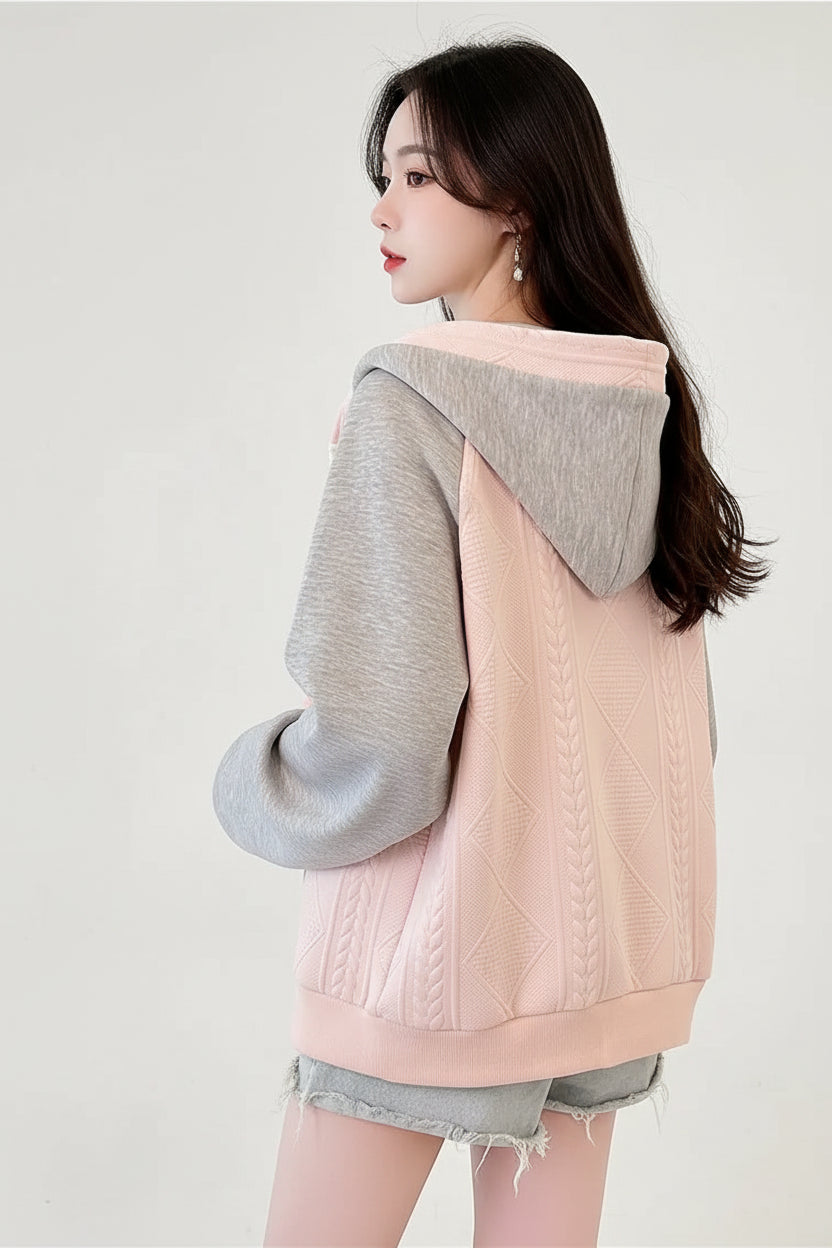 Color Block Drawstring Hoodie 4
