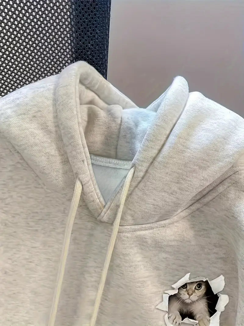 Cozy Cat Graphic Hoodie 3